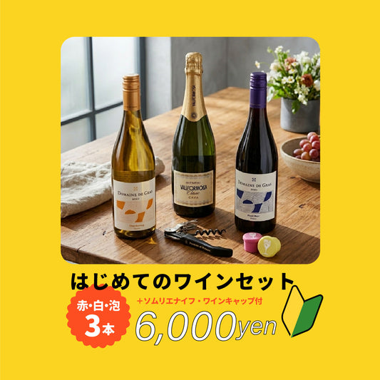 【お得なセット】はじめてのワインセット 泡・白・赤 飲み比べ
