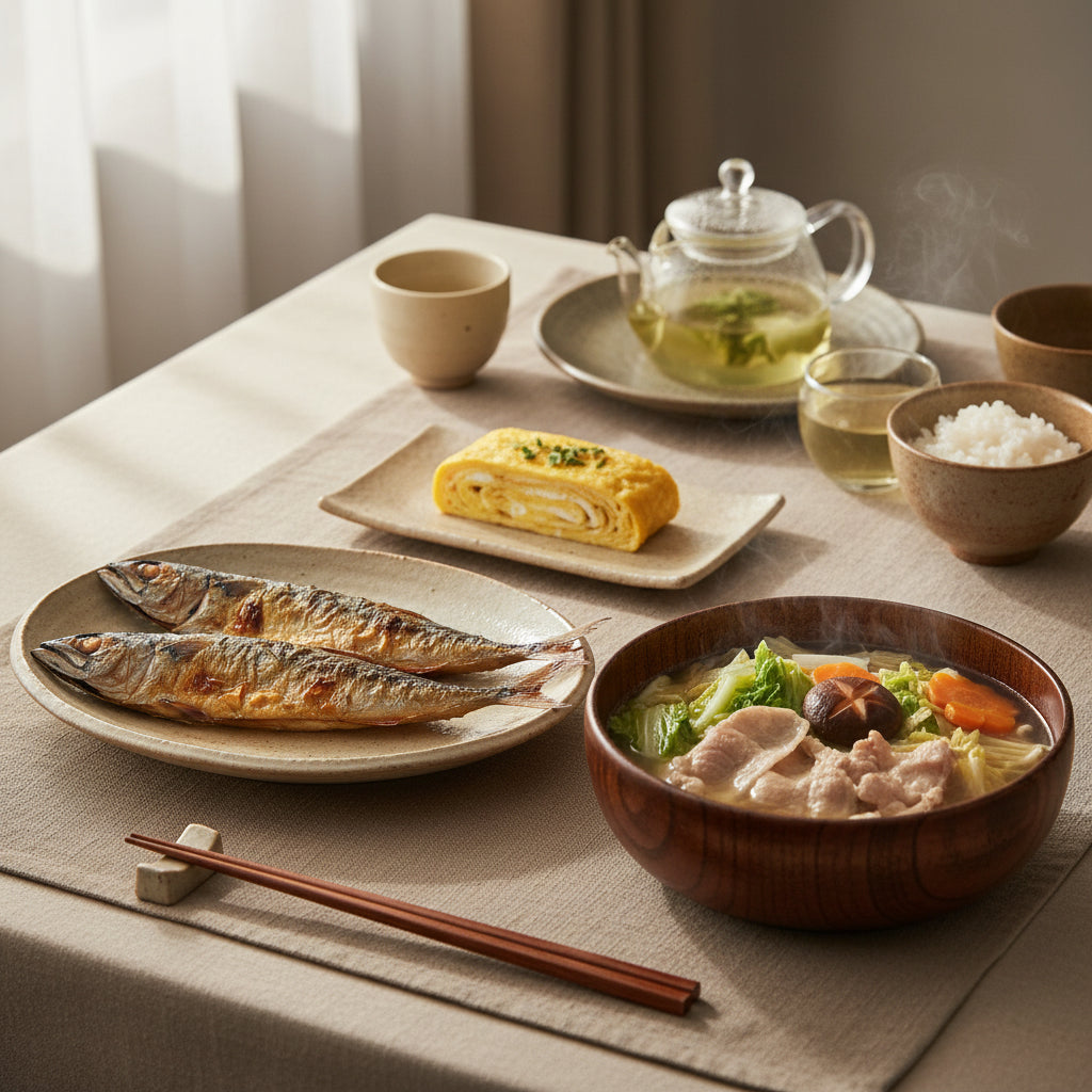 ペアリング提案
焼き魚(サバ・アジ)
香ばしく焼いた魚の皮と
麦を炒ったような香りがよく合います。
水割りにすると食事の邪魔をせず
食中酒として心地よいバランス。
鶏の塩焼き
シンプルな塩味の料理には
焼酎のすっきりしたキレが相性◎。
ロックや水割りで軽やかに。
だし巻き卵
やさしい出汁の旨味に
麦の香ばしさがほんのり重なります。
お湯割りで香りを引き立てるのがおすすめ。
豚しゃぶ
脂の甘みをさっぱり流してくれる組み合わせ。
夏は水割り、冬はお湯割りで
季節に合わせて楽しめます。
枝豆
軽く塩を振った枝豆と
すっきりした麦焼酎は定番の相性。
気軽な晩酌や家飲みにぴったりです。