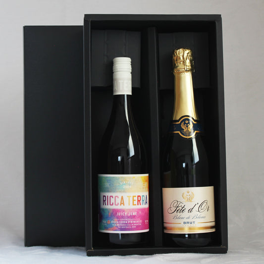 ワイン 2本セット 赤・泡 飲み比べ ギフト箱付 -彩〈IRODORI〉