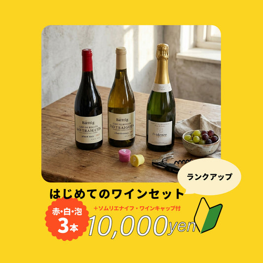【お得なセット】はじめてのワインセット ランクアップ 泡・白・赤 飲み比べ