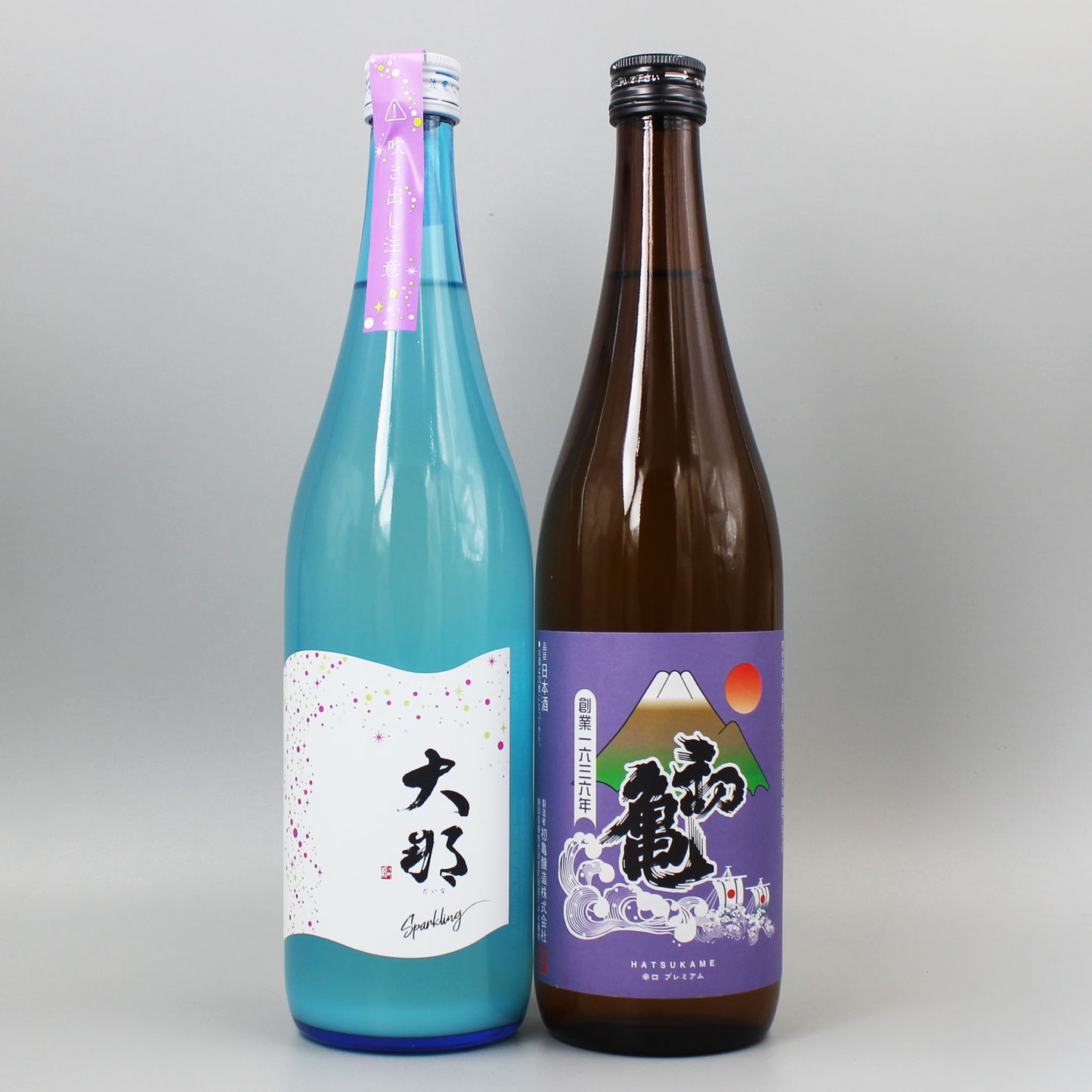 御祝いペア【泡＆亀】｜大那スパークリング純米吟醸 × 初亀プレミアム お正月・ギフト向け日本酒セット