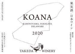 [日本ワイン]タケダワイナリー KOANA 白 750ml